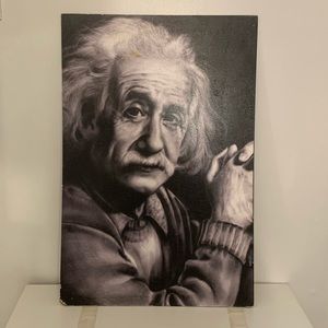Hard board Albert Einstein B&W